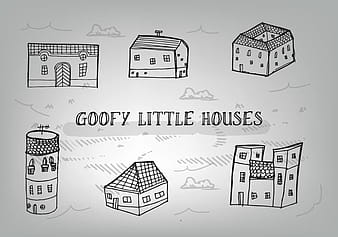 Free Hand Drawn Goofy Houses Vector Background eps