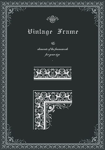 Vector de elemento de decoración y marco vintage eps