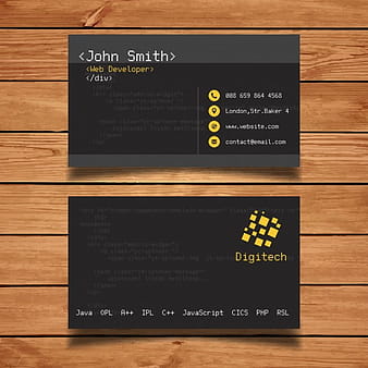 Developer business card eps vector