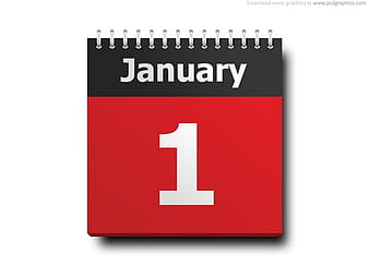 January 1, calendar icon psd vector
