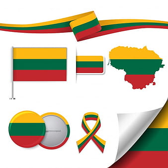 Lithuania representative elements collection eps vector