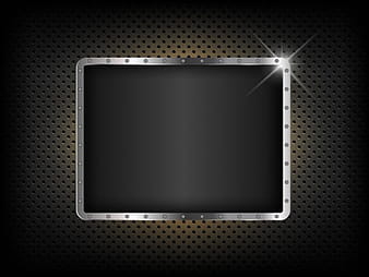 Metal Plate Over metallic grid Background eps vector