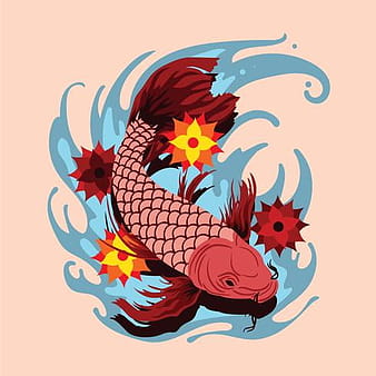 金魚のタトゥー svg eps