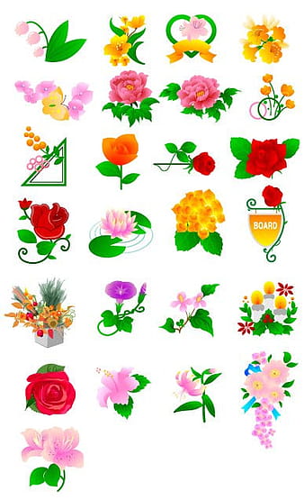 Peony flowers, roses, tulips and other flowers Vector materi ai
