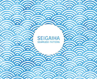 Ocean Wave Seamless Pattern eps vector