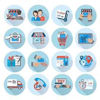 Shopping E-commerce Icon Flat eps vector
