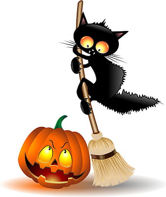 Halloween spooky pumpkins and cat vector eps