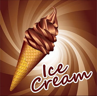 Anuncio de helado de chocolate decoración de remolino marrón brillante ai eps