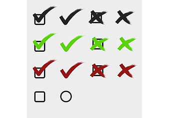 Check marks tick and cross ai vector