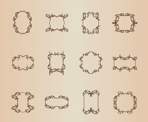 Retro Frames Vector Set eps