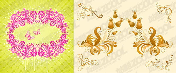 Classical style pattern vector material eps