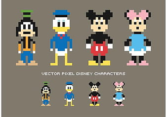 Pixel Disney Vector Characters eps