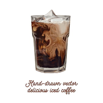 Delicious tasty hand-drawn iced coffee vector eps ai