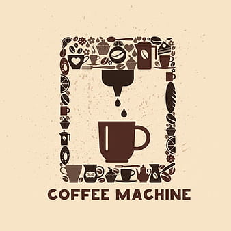 Coffee machine made of coffee icons eps vector