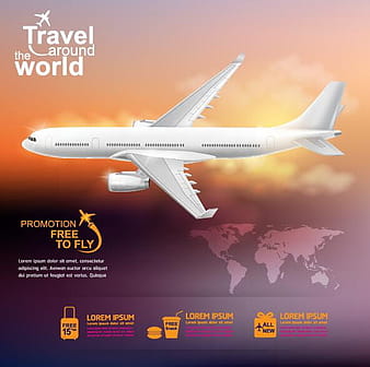 Travel around world with poster design vector  eps