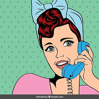 Pop art woman chatting on the phone eps vector