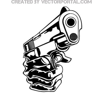 pistola en mano vector eps