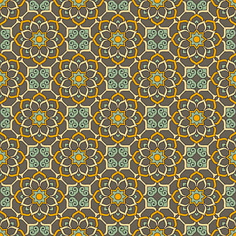Ethnic floral seamless pattern with mandalas eps vector