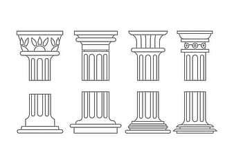 Iconos de columna romana eps svg