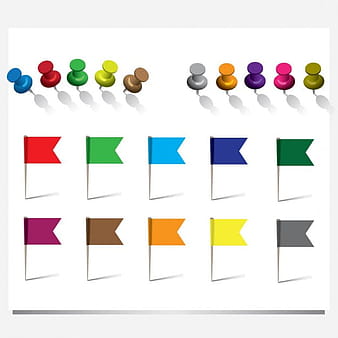 Pins and flags eps vector