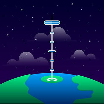صورة توضيحية لمصعد الفضاء svg eps ai