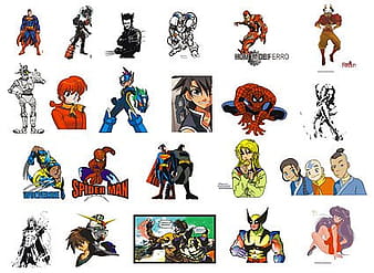 Personajes de dibujos animados y personaje de animación. cdr