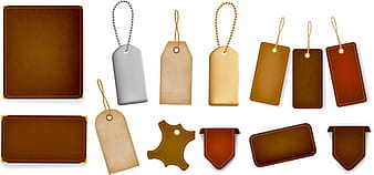 Vintage leather lables and tags vector set eps