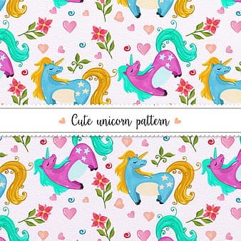Watercolor unicorn pattern ai eps vector
