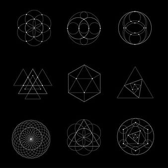 Geometry icons outline dark design eps ai vector