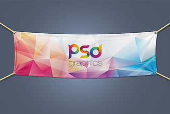 Textile Fabric Banner Mockup Free PSD psd vector