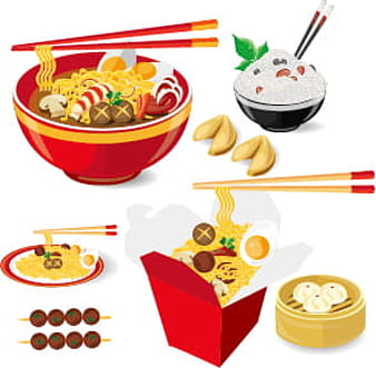 Chinese food vector material set  ai