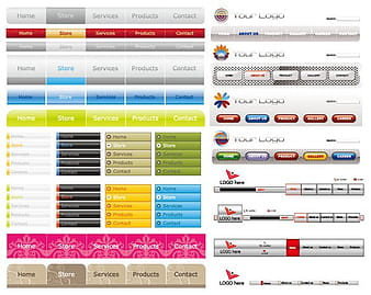 Site navigation menu eps vector