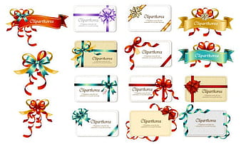Bow Ribbon cards ai vector