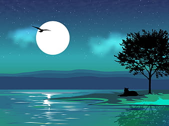 Night Vector Landscape ai