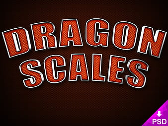 Dragon Scales Text Style psd vector