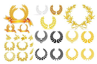 Golden olive branch eps vector