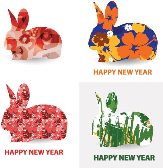 Rabbit pattern vector eps