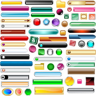 Set of web glass buttons mix vector eps