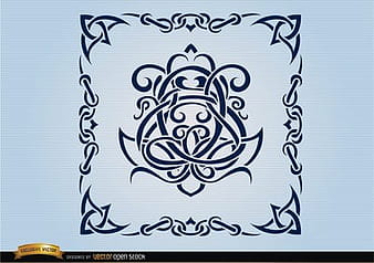 Marco ornamental de remolinos celtas