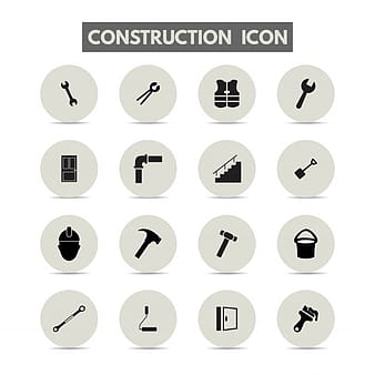 Construction icons eps vector