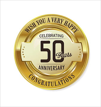Anniversary 50 year golden label vector eps