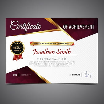 Gold and red certificate eps vector