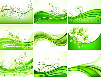 Abstract green leaves background design vector ai eps