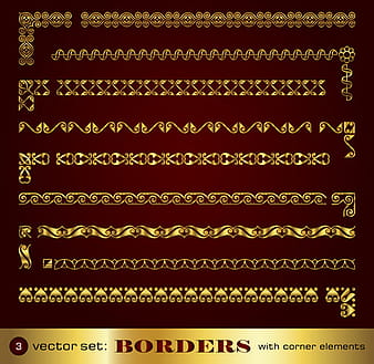 Borde dorado y elementos decorativos de esquina. ai