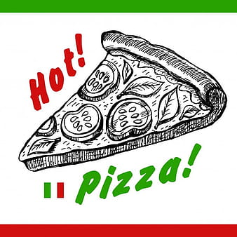 Ilustración de pizza caliente eps
