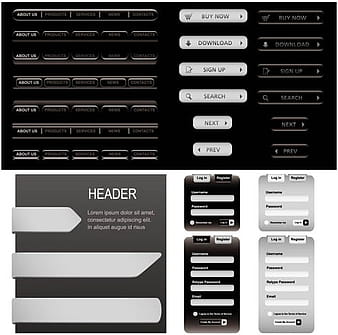 Vektor-Design der Web-Elemente