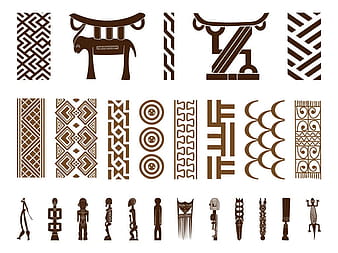 African Symbol Set ai vector