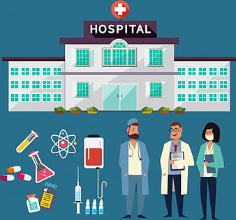 Hospital design elements building doctors tools icons eps ai vector