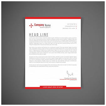 Red letterhead template eps vector