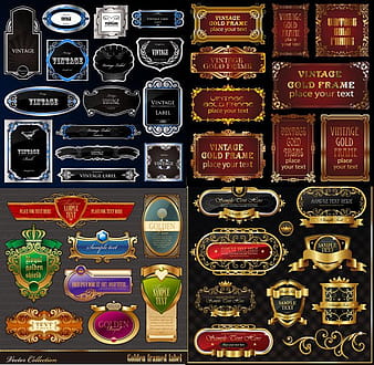 Classic European-style label ai vector